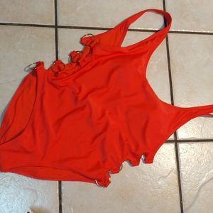 One piece peach bathing suit